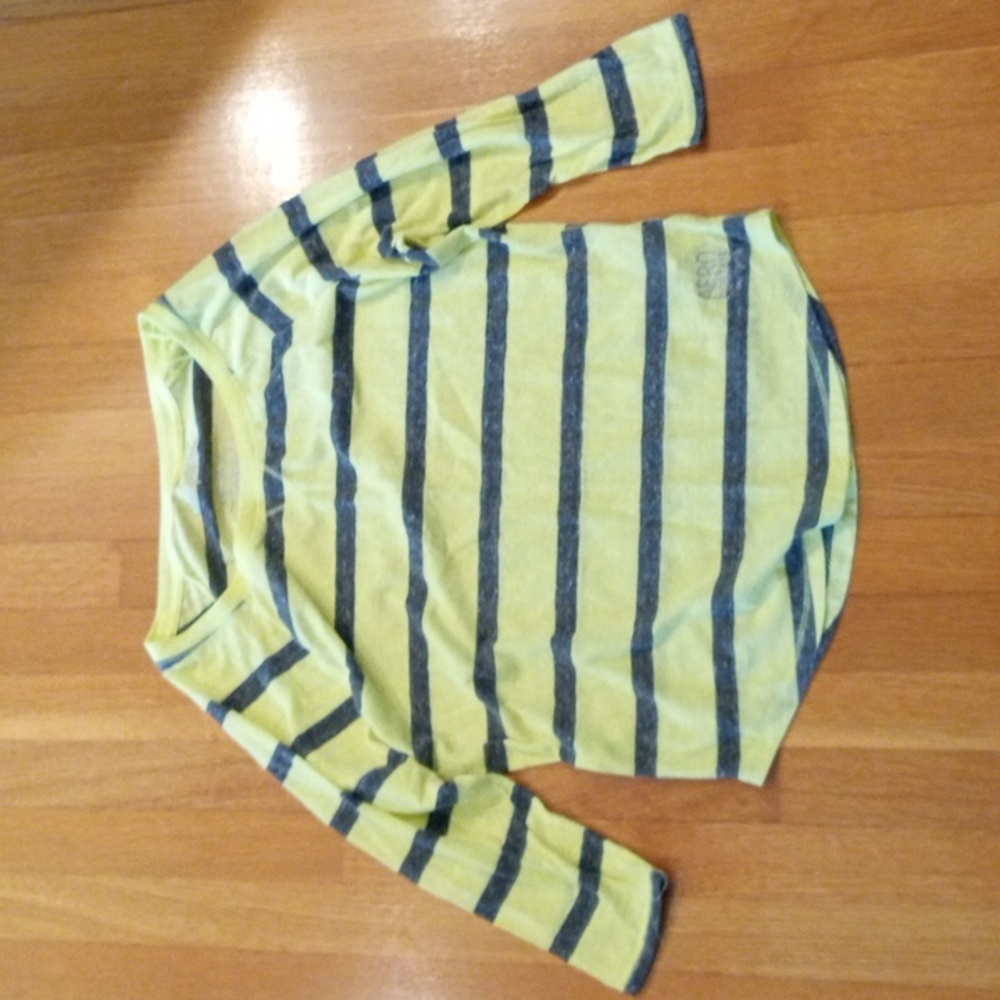 Y2K Aeropostale Green/Gray Striped Women's Top Large